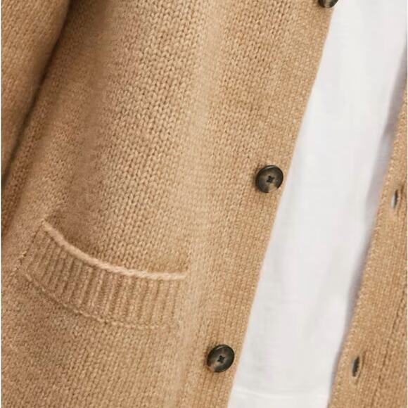 Everlane Merino Wool Alpaca Brown Cardigan | Size XL - Picture 4 of 8